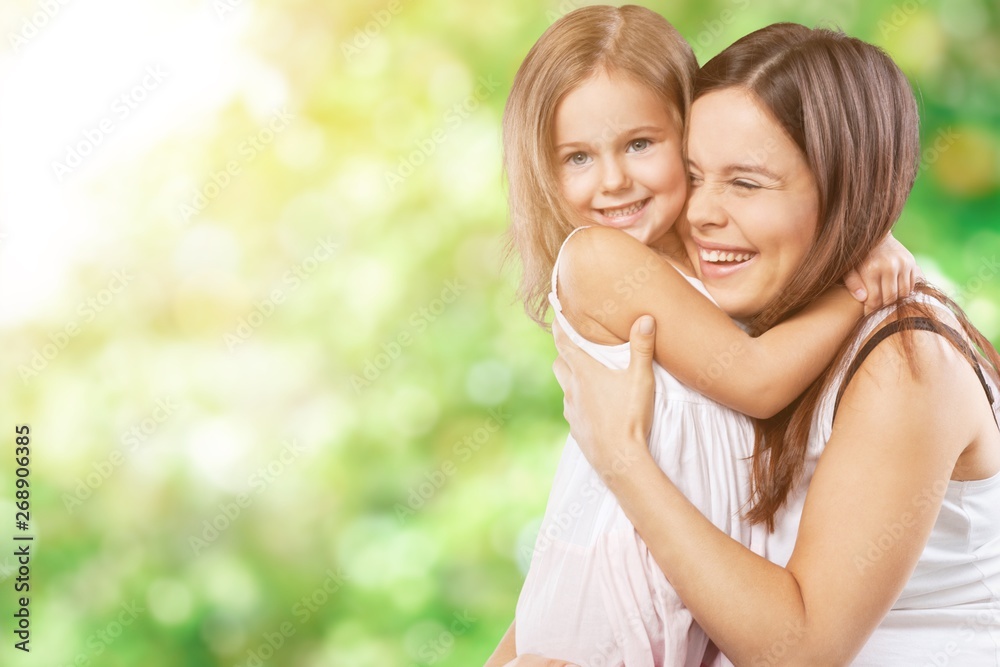 Happy Mother and daughter hugging