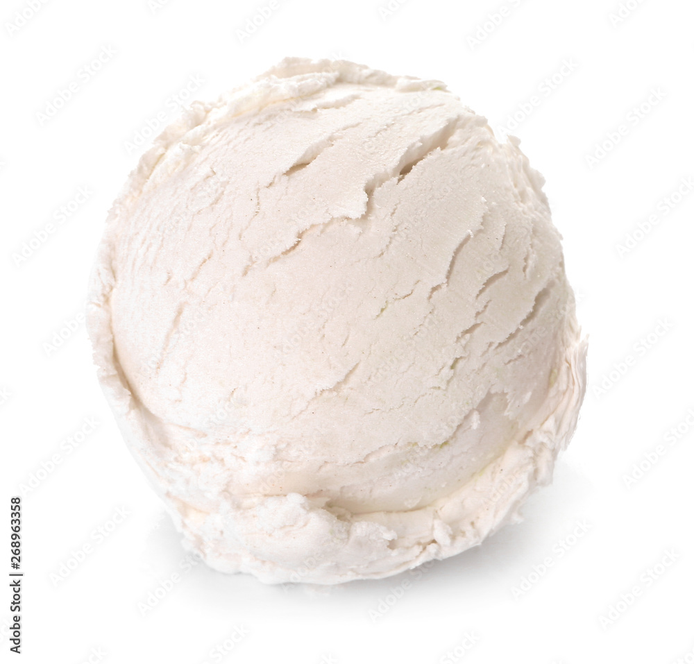 Tasty ice cream on white background