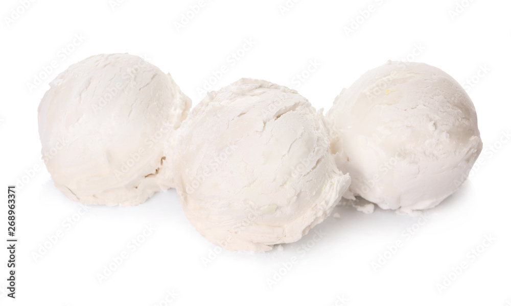 Tasty ice cream on white background