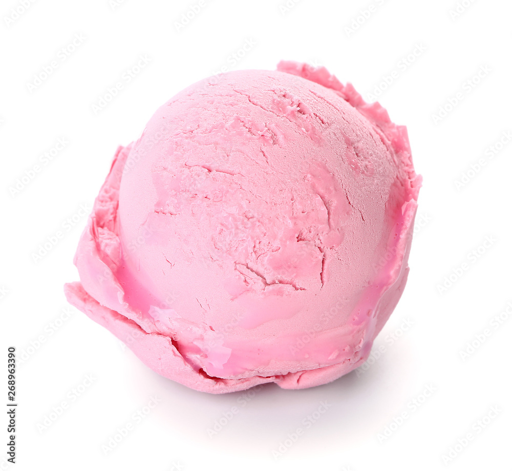 Tasty ice cream on white background