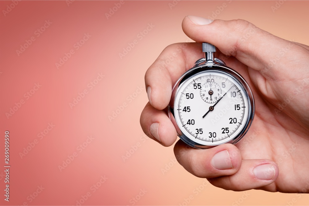 Close-up Stopwatch in Human Hand, Timer