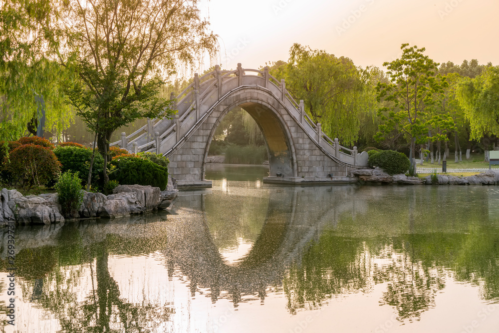 The Beautiful Landscape of Yulong Lake in Xuzhou