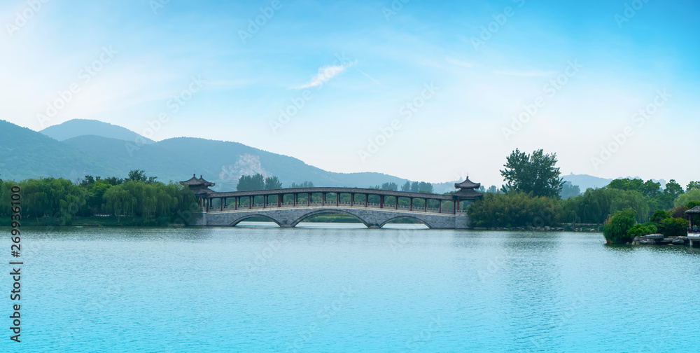 Landscape Architecture and Natural Landscape of Yunlong Lake in Xuzhou..