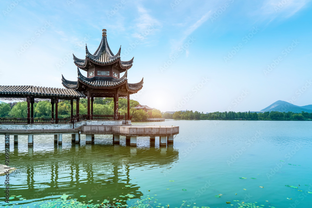 Landscape Architecture and Natural Landscape of Yunlong Lake in Xuzhou..