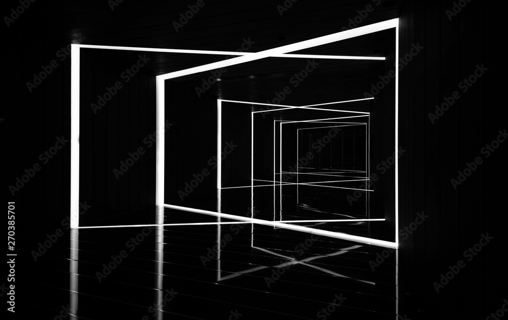 Abstract geometric lines sci-fi future space art black background material