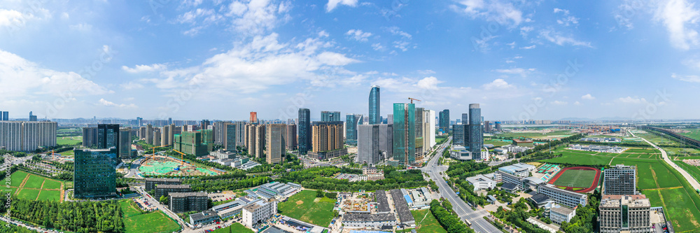 panoramic city skyline in hangzhou china