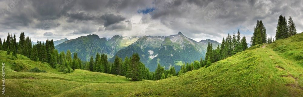 Nasty weather in summer mountains