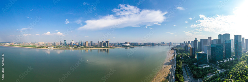 panoramic city skyline in hangzhou china