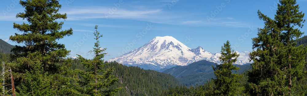 Beautiful Panoramic American Mountain Landscape view during a sunny summer day. Taken in Paradise, M