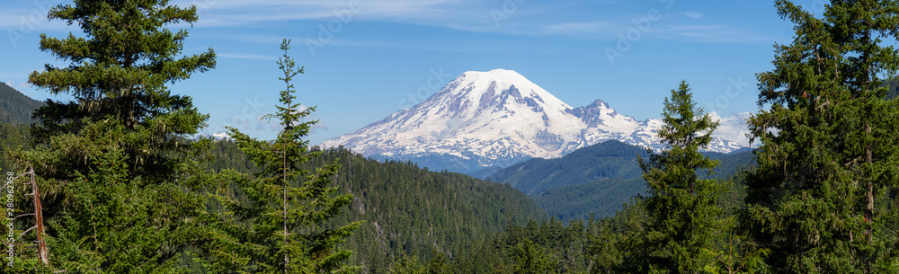 Beautiful Panoramic American Mountain Landscape view during a sunny summer day. Taken in Paradise, M