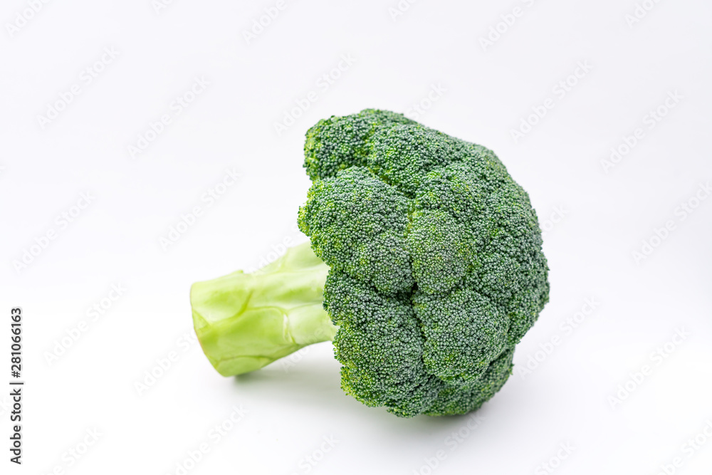 A broccoli in the white background