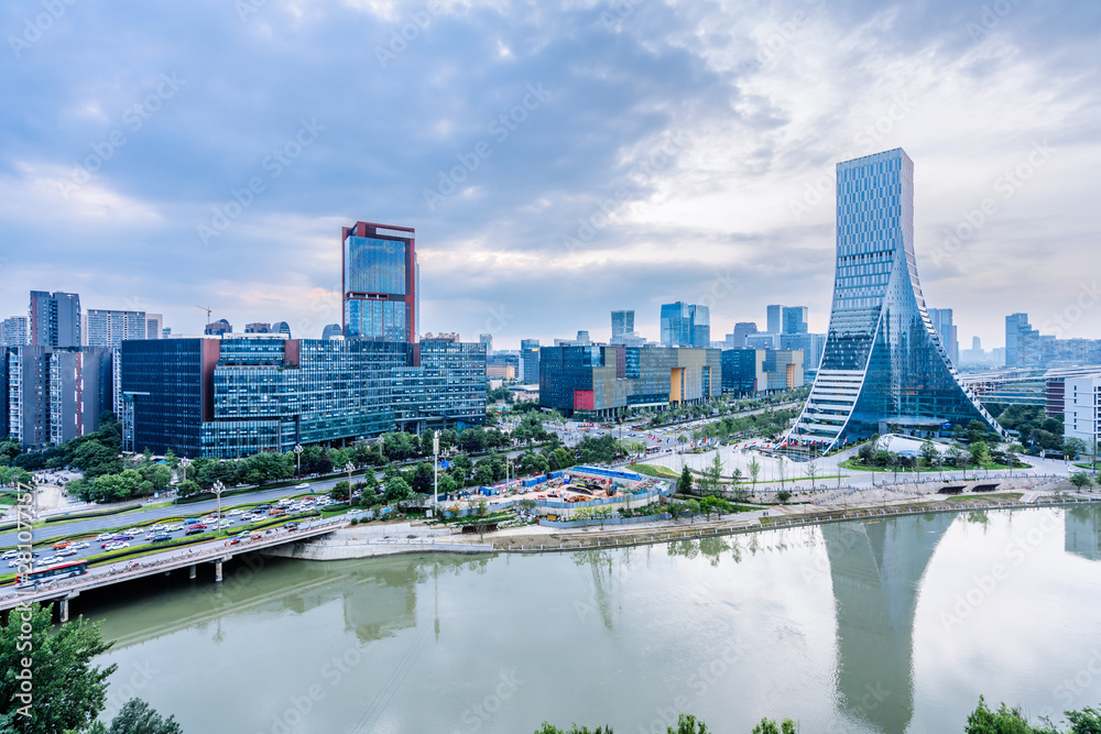 Scenery of European Central City in Chengdu, Sichuan, China