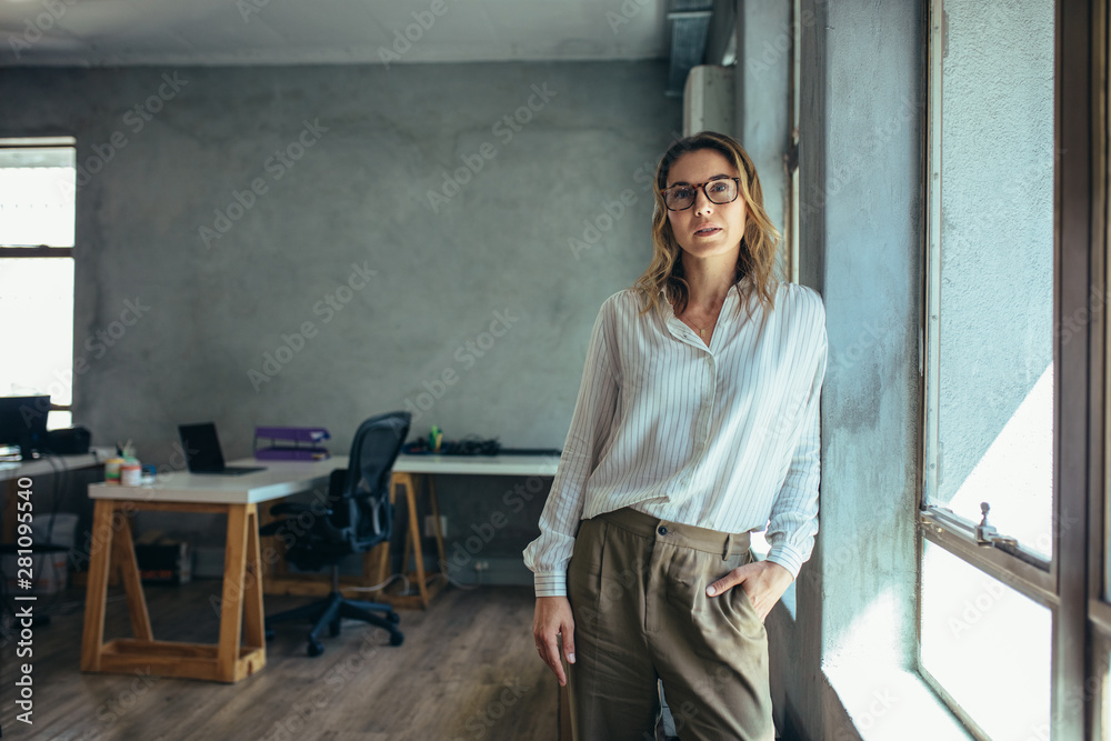 Female entrepreneur in her office