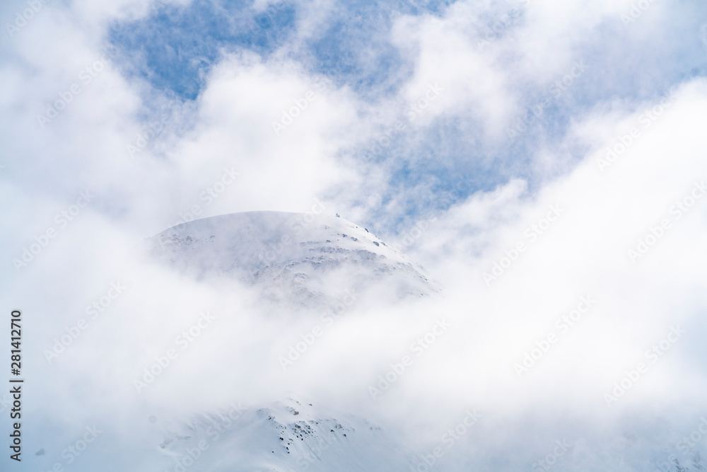 Panorama of ski runs on the Kaunertal glacier in Austria.