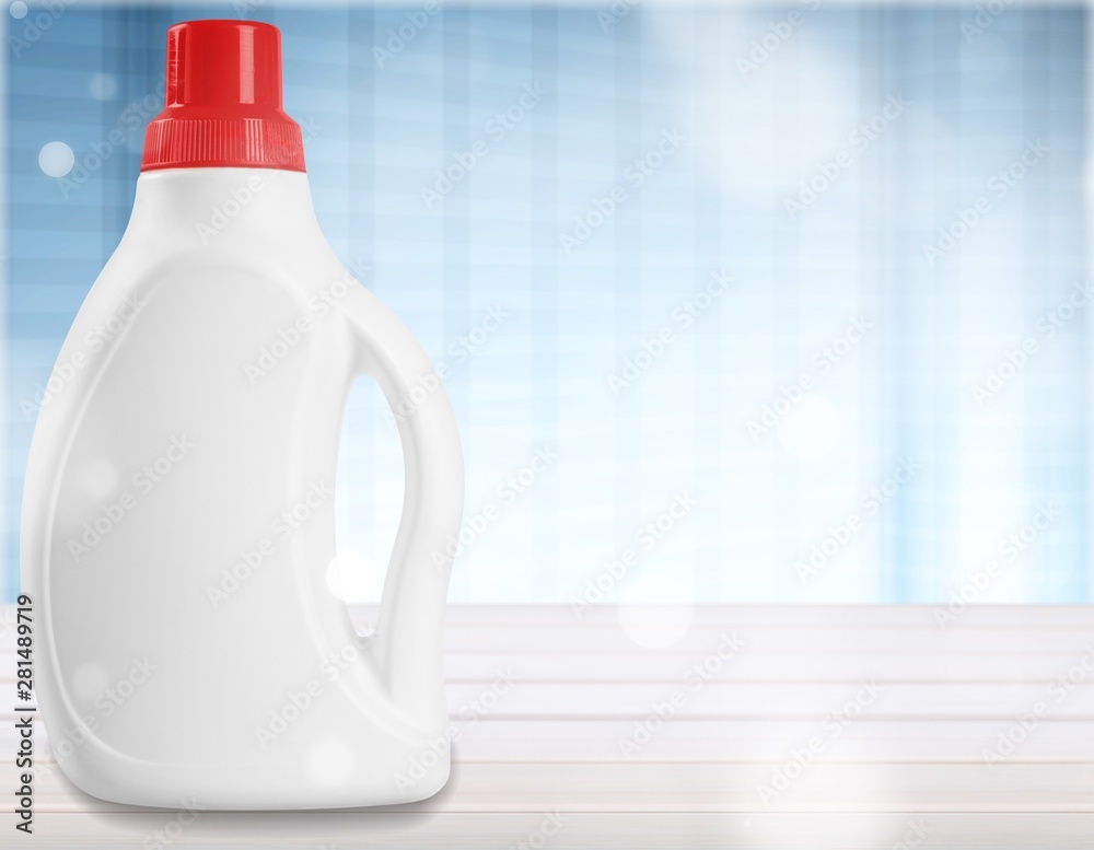 Plastic White Detergent Bottle - Isolated