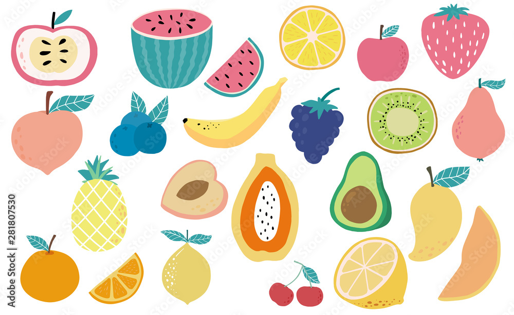 seamless pattern with fruits and vegetables