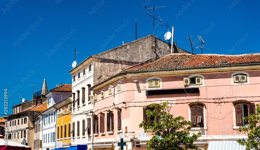 Houses in the old town of Porec, Croatia