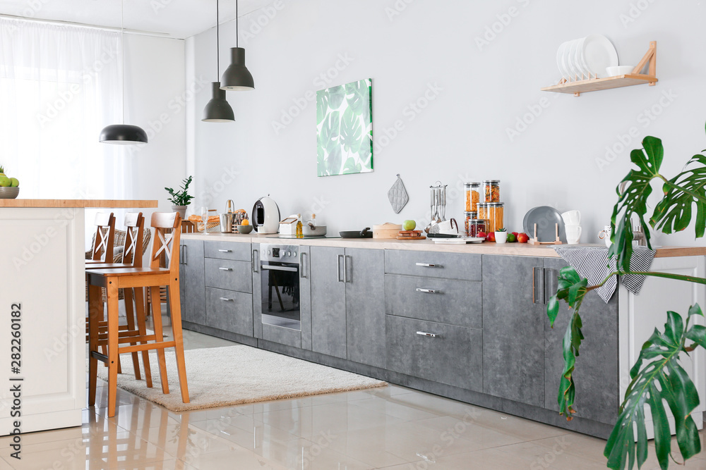 Interior of modern comfortable kitchen