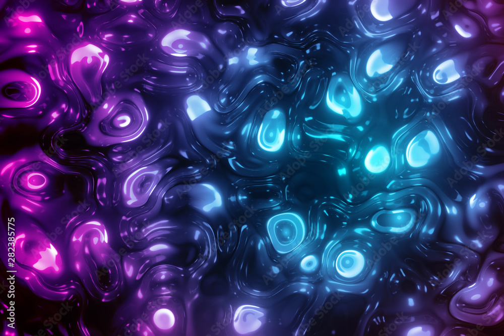 Abstract wavy liquid texture patterns 3D rendering