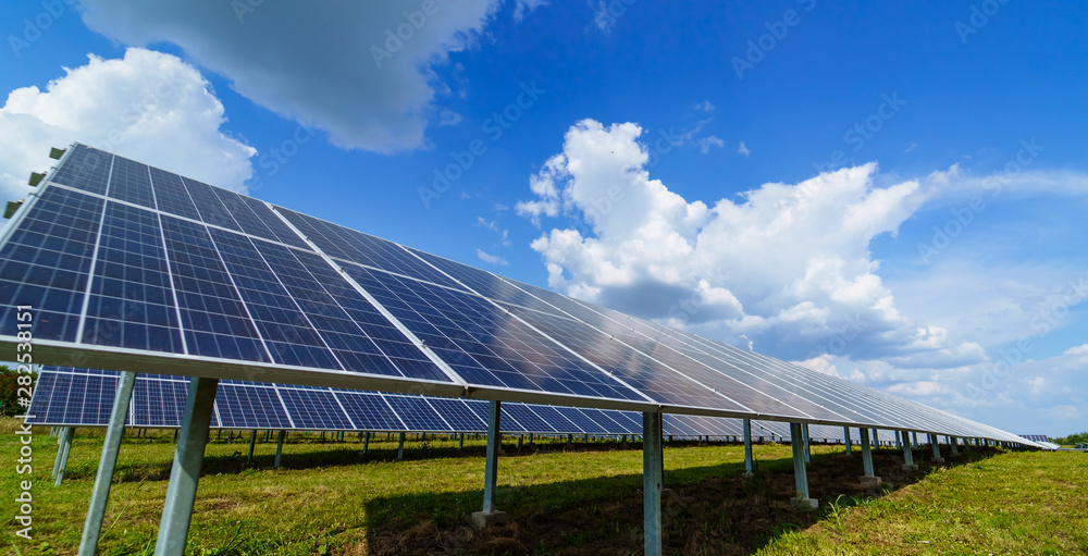 Solar panels. Power station. Blue solar panels. Alternative source of electricity. Solar farm. The s