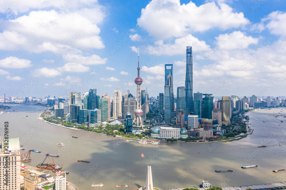 parnoramic city skyline in shanghai china