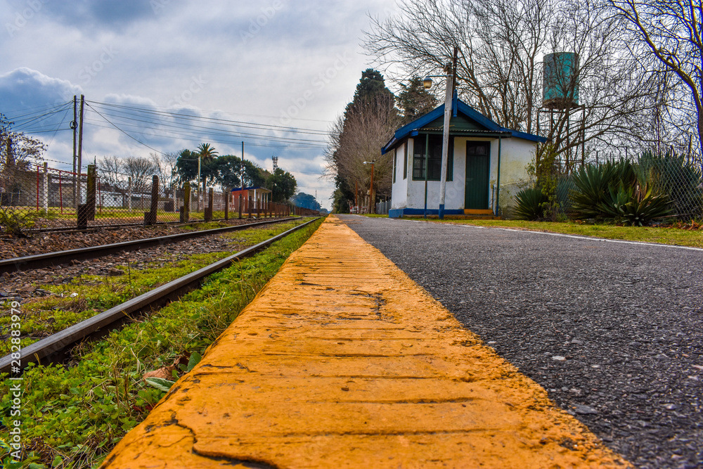  the train tracks in the village