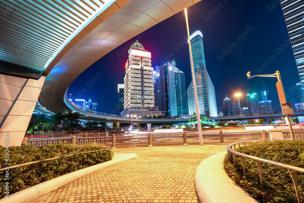 上海城市夜景建筑景观……