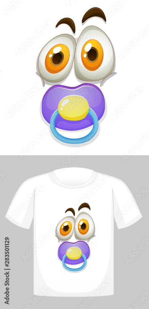 T-shirt design with graphic in front