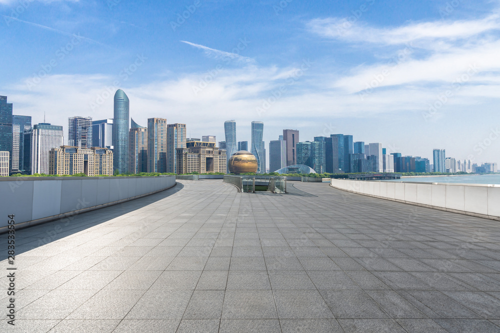 city skyline in hangzhou china