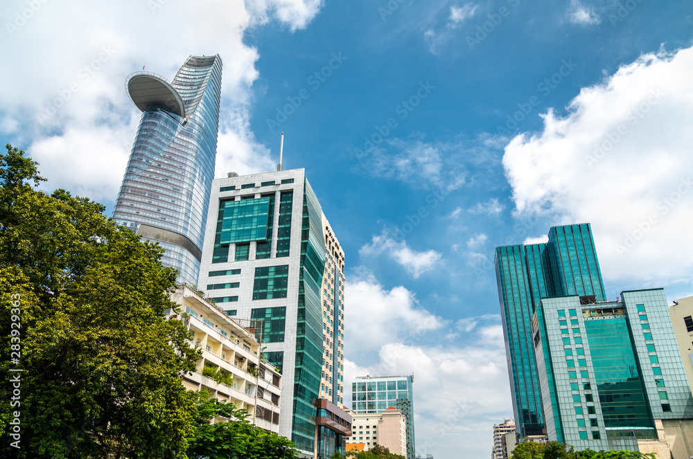 Modern buildings in Saigon, Vietnam