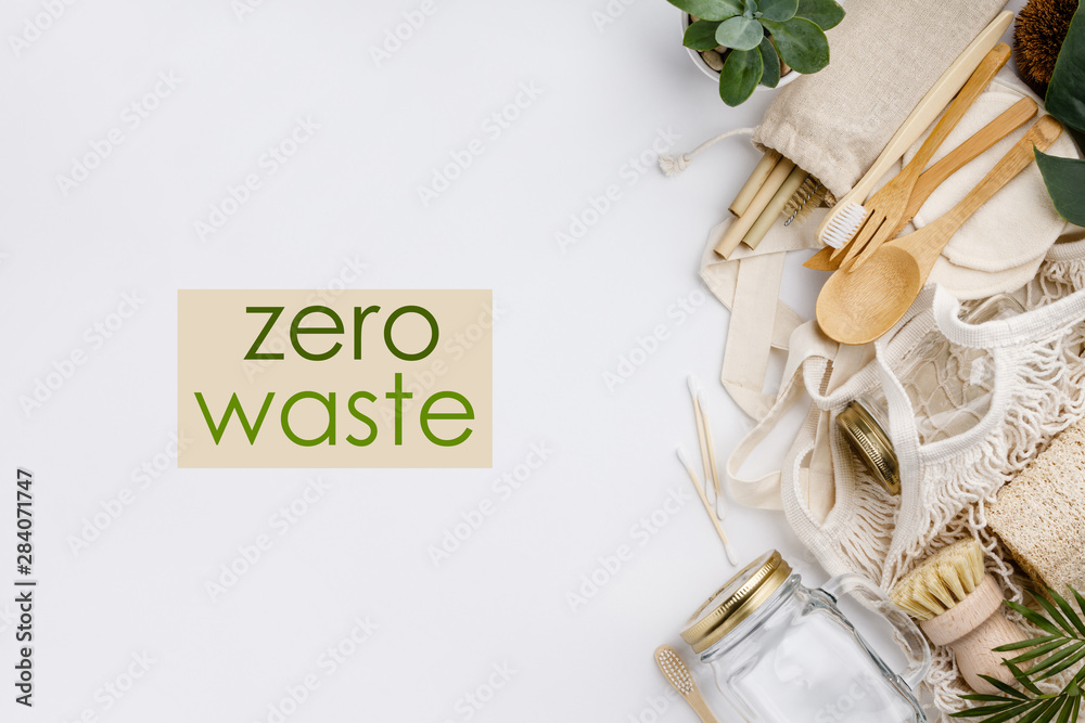 Zero waste, Recycling, Sustainable lifestyle concept, flat lay