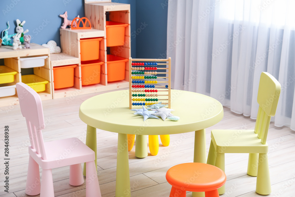 Interior of modern childrens room