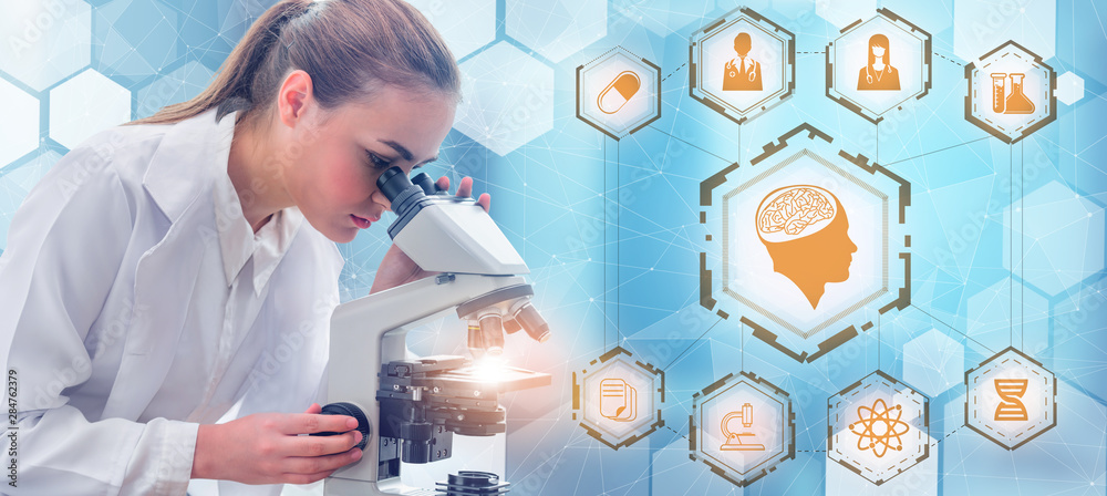 医疗保健研发理念。拥有科学健康储备的医院实验室医生