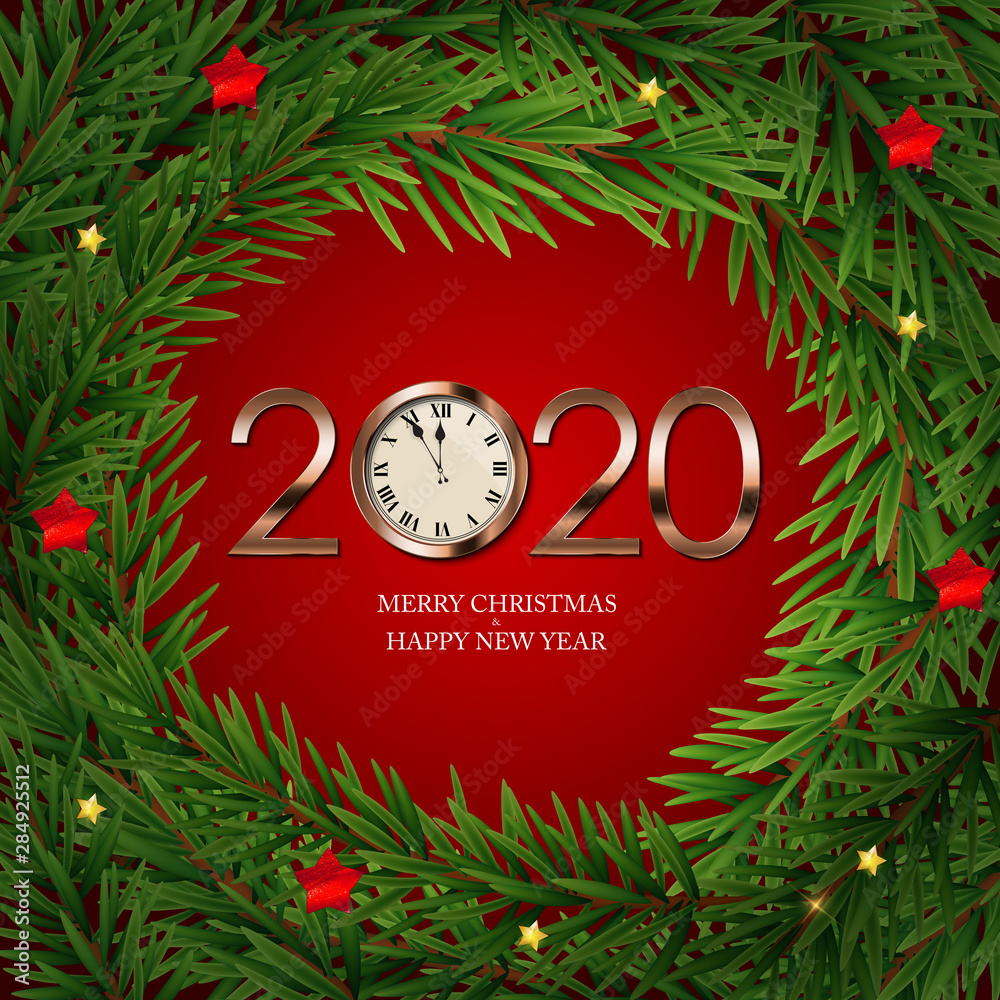 Merry Christmas and New Year Background. Vector Illustration