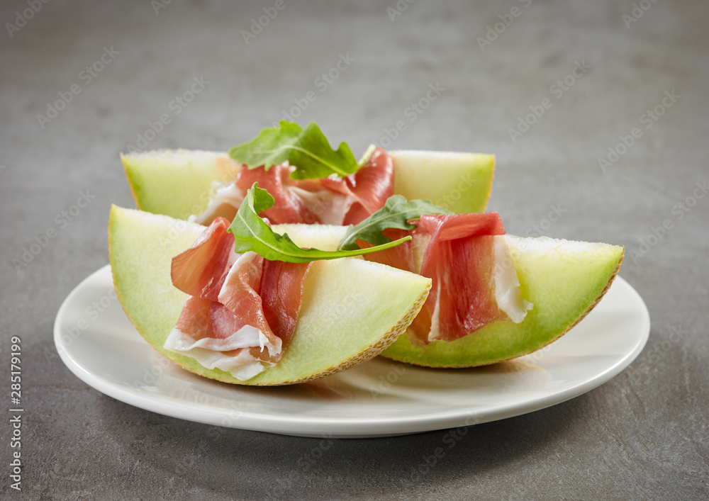 melon and ham