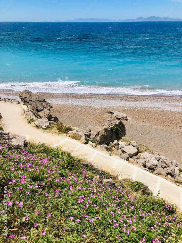 Beautiful view of Aegean sea coastline