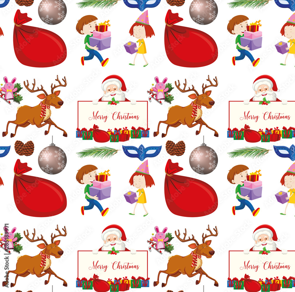 Seamless background design with christmas theme