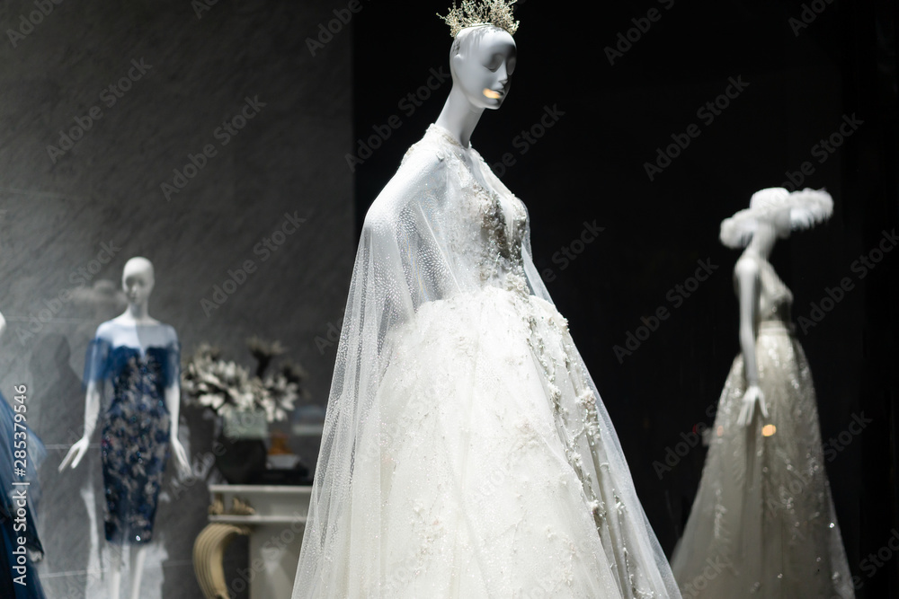 wedding dress in shopping mall