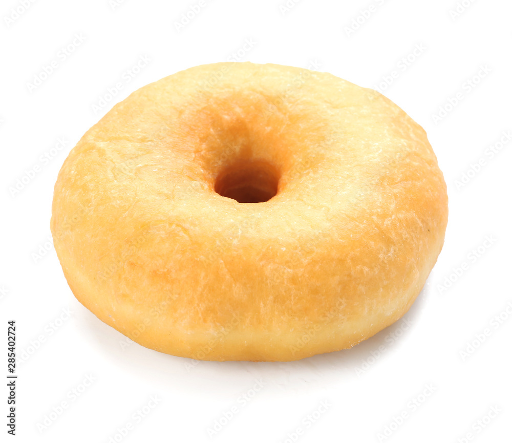 Sweet tasty donut on white background