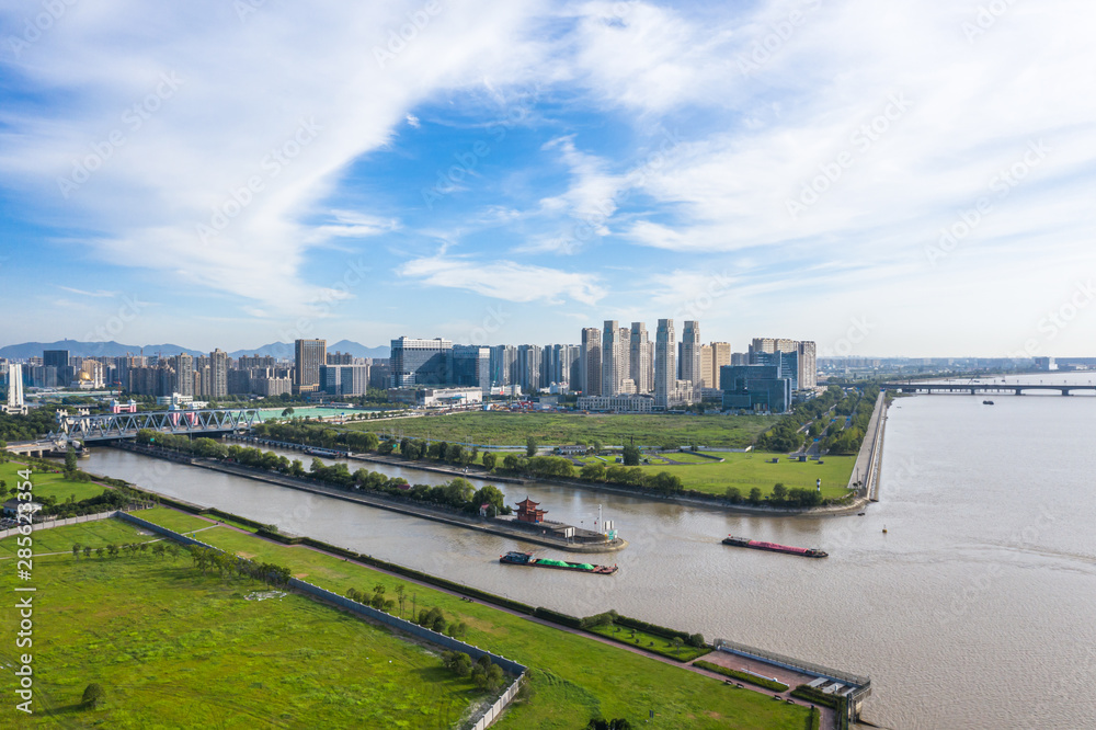 city skyline in hangzhou china