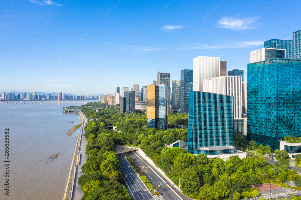 city skyline in hangzhou china