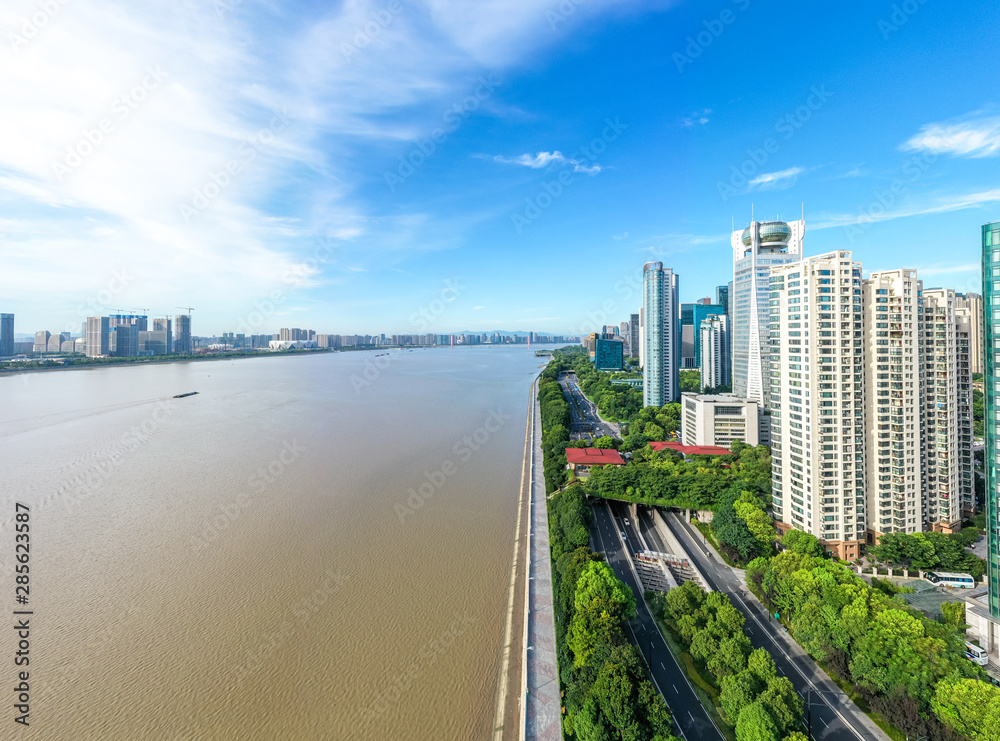 city skyline in hangzhou china