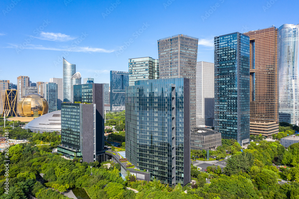 city skyline in hangzhou china