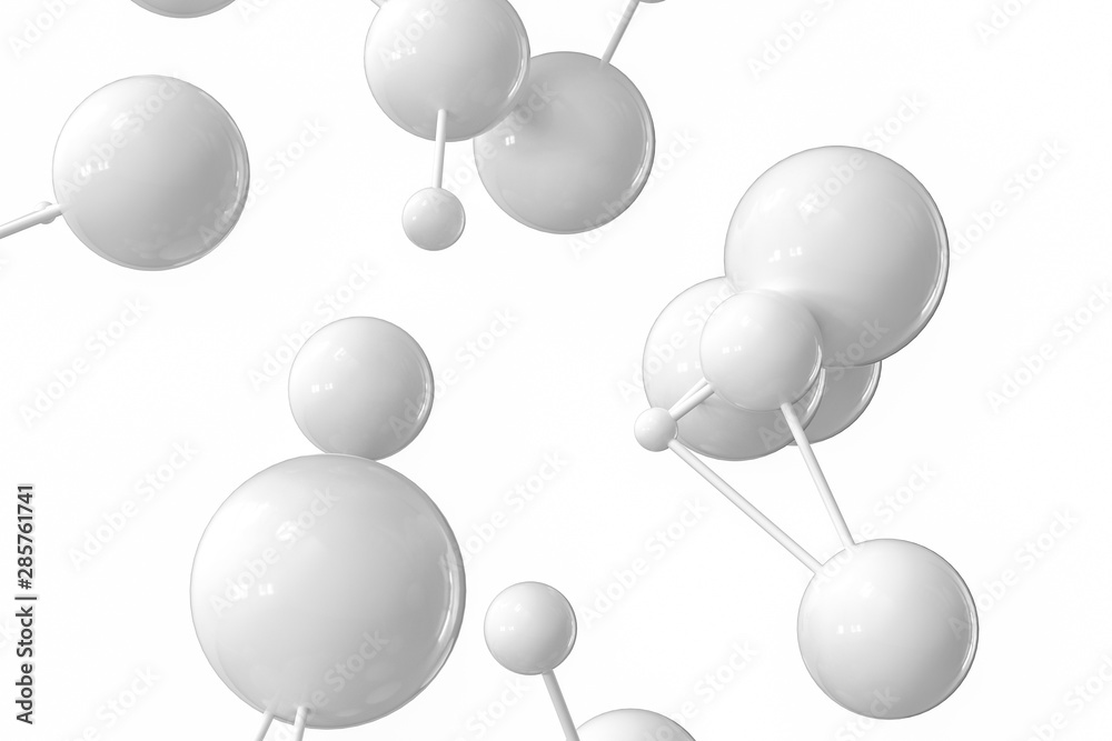 基因线和节点，生物基因结构，三维渲染。