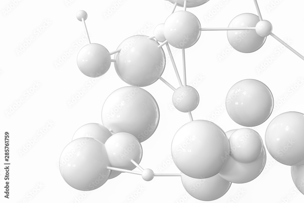 基因线和节点，生物基因结构，三维绘制。