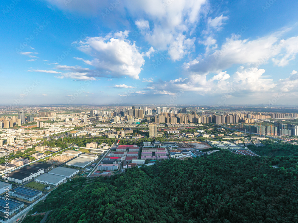 中国杭州城市天际线全景