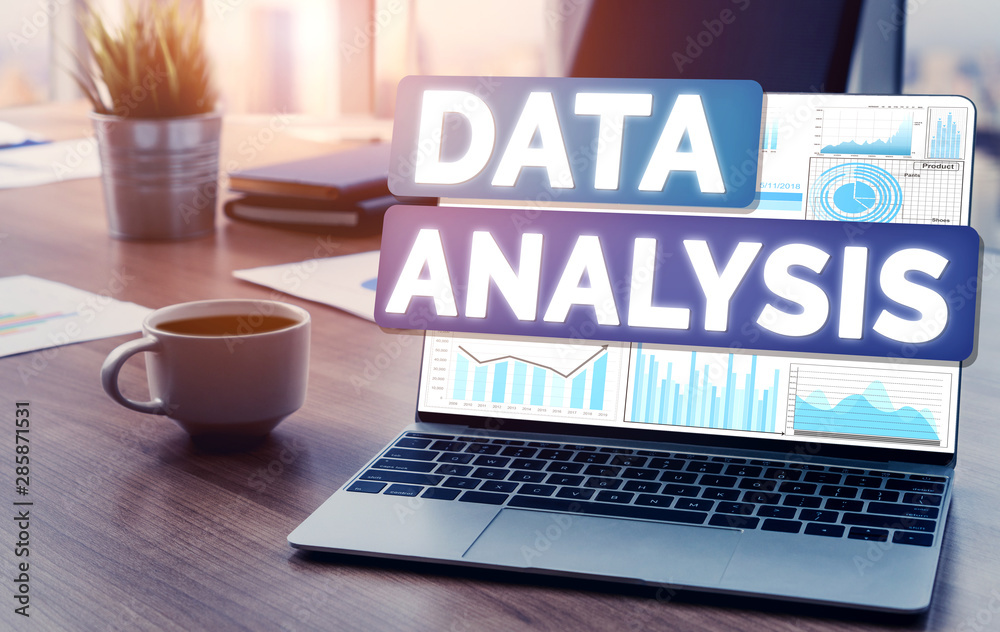 Data Analysis for Business and Finance Concept. Graphic interface showing future computer technology