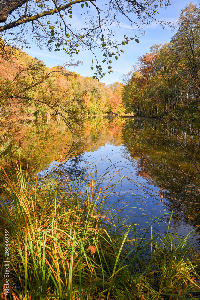 Malerische Herbstlandschaft Ebersberger Weiherkette