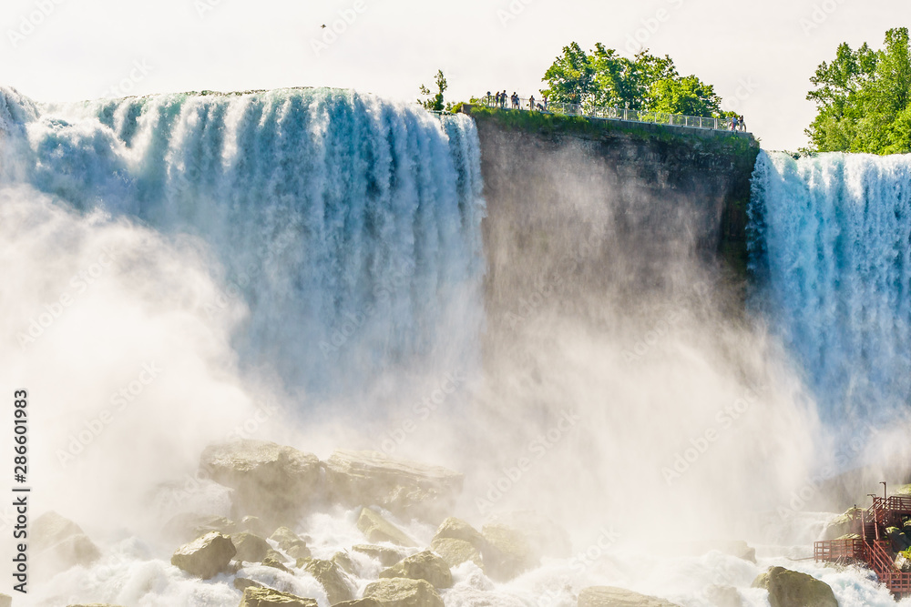 Water rushing over Niagara Falls