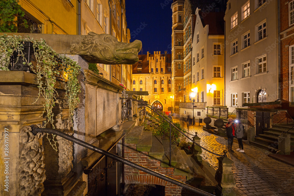 Beautiful architecture of the Mariacka street in Gdansk, Poland.